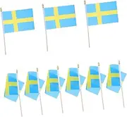 HAPINARY 25pcs Mini Swedish Flags Stick Handheld National Flags for Parties Parades Decorative Food Appetizer Picks