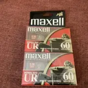 Maxell UR 60 Blank Audio Cassette Tapes 60 Minutes Normal Bias 2 Pack SEALED