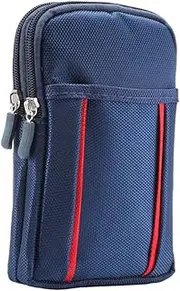 [WRITWAA] Double Zipper Waist Bag Small Phone Case Nylon Pouch for Men Women Fashion