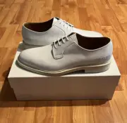 NEW MEN'S COMMON PROJECTS LEATHER DERBY SHOES IN DIRTY WHITE MADE IN ITALY