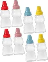 BESPORTBLE 8 Pack Mini Bear Shape Squeeze Sauce Bottles - 23ml Refillable Condiment Containers for Lunch Box - for Ketchup Soy Sauce and Salad Dressing