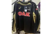 NRL PENRITH PANTHERS ASICS WARM UP TOP BLACK AND GOLD - SIZE L