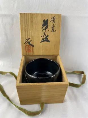 日本富士山抹茶碗 盒子陶歷好像不是原配