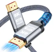 8K HDMI Cable 2.1 Certified Ultra High Speed 48Gbps 4K 120Hz PS5 Xbox 1M/3.3FT