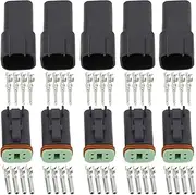 Black 5 Sets 4 Pin DJ3041Y-1.6-11/21 DT Connectors DT04-4P,DT06-4S Automobile Waterproof Wire Electrical Connector Plug