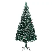 Artificial Christmas Tree with Pine Cones and White Snow 240 cm vidaXL