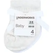 Underworks Infant Cotton Rib Mid Crew Assorted 4 pack