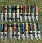 LOT OF 30PCS, 6'' INCH SKINNER KNIFE RESIN HANDLE, DAMASCUS STEEL WITH SHEATHS