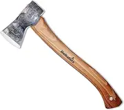 Hultafors Hand-forged Hultan hatchet 375mm made of Swedish quality steel I I Forged in Sweden I 805g premium axe with hickory wood handle & incl. leather guard I Hatchet can be resharpened I 841701