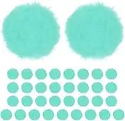 uxcell 35-Pack Faux Fur Pom Poms, 1.2 Inch/ 1.2 cm Soft Fluffy Pompoms Balls Faux Rabbit Fur with Elastic Loop for Hats/Bags/Keychains/Knitting Accessories/DIY Crafts [Mint Green]
