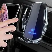 HUAJUN Wireless car Charger Auto-Clamping,Infrared Sensor Mobile Phone Navigation Holder,10W Charging and 3 Magnetic adapters, Compatible with All Mobile Phones.