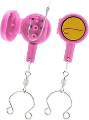 2 Pcs Fishing Knot Tying Tool Easy Hook Tyer for Strong Fishing Knots Accessories for Beginner Anglers Line to Hooks Cover for Rod Carp Fly Fishing Safe Transport Durable ABS Stainless Steel(Pink)