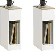[SoBuy] Set of 2 Bedside Table with Drawer Nightstand with Drawer FBT111-WNx2