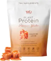 TRU Plant Based Protein Powder, BCAA, EAA, 20G Vegan Protein, 100 Calories, 27 V