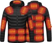 Heated Jacket For Men And Women Hooded Heated Warm Jacket Windproof Usb Rechargeable Electric Heating Jacket Black L