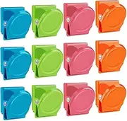 Dorischen 12Pcs/Set Candy Color Magnetic Metal Clips Refrigerator Whiteboard Wall Fridge Magnetic Memo Note Clips for House Office Use