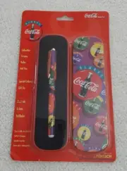 Vtge. 1995 Coca-Cola Ceramic Roller Ball Pen Gift Tin Black Ink 0.5mm Refillable