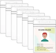Cimeton 20Pcs Clear Plastic Horizontal Name Badge Holders, ID Card Holders, Card Protector, Waterproof and Resealable Plastic Card Holders for Multiple Cards(68x115mm)