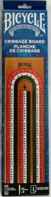 Bicycle 3-Track Color Coded Wooden Cribbage Board Game W Instructions Sealed