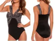 MIRACLESUIT JOJO BLACK TWD PADDED BRA MIRACLE SWIM SUIT BATHING SWIMMING COSTUME