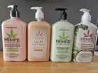 4 PK HEMPZ HERBAL BODY MOISTURIZER ROSEMARY GARDENIA GLOW GETTER GRAPEFRUIT NEW