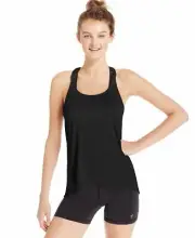 Betsey Johnson Women's Space-Dyed Racerback Tank Top, Black, X-Large