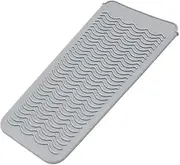 BVMPRS Heat Resistant Silicone Mat Pouch Storage Bag Travel Case Cover for Hair Straightener Curling Iron Flat Iron (Grey)