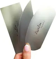Mini Metal Cake Scrapers - Set of 3, Multipack Icing Smoothers, Flexibe Cake Scraper