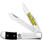 Case xx Knife Trapper U.S. Army White & Black Synthetic 15059 Pocket Knives