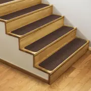 12 SKID-RESISTANT DOUBLE-RIBBED Carpet Stair Treads 8"x30" BITTERSWEET BROWN