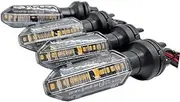Front Rear Turning Indicator Lights Motorcycle Turn Signals Lights Water Flowing Indicator Arrow Blinker Lamps, for CB250 Twister TITAN150 2000 Motorcycle Turn Signal Lights(Black 4pcs)