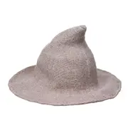 Halloween Party Spire Hat Witch Magic Hat Autumn Winter Knit Hat CAMEL COLOR