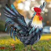 Metal Rooster Decor Yard Art Decoration Outdoor Garden Statue Chicken Kitchen