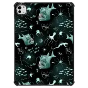 iPad Pro 11-inch (M4) iPad Impact Case Fish Abyssal Monster and bioluminescent Sea Creatures on Deep Ocean Zone