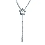 0.1 CT. T.W. Natural Diamond Magic Wand Pendant in 10K White Gold