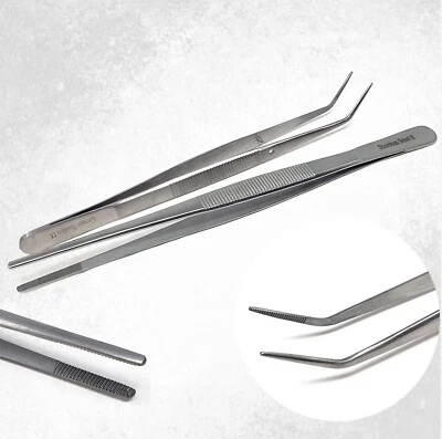 2 Pc Serrated Tweezers For Fabric Craft Quilting & Knitting Sewing Home DIY Tool