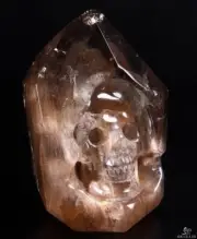 Museum Piece! STUNNING! 2.4" Rutilated Quartz Rock Crystal Carved Crystal Skull