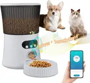 Automatic Feeder for Cats and Dogs 6L,Single Plastic Bowls,App & Vioce Contro...