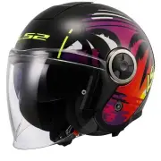OF620 Classy Palm Black Jet Helmet