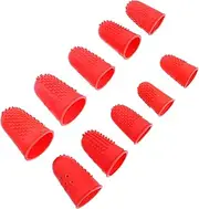 IWOWHERO Silicone Finger Protectors Breathable Finger Caps for Needlework Crafting