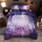Purple Universe Feather Single/Queen/King Bed Quilt/Doona/Duvet Cover Set