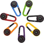Toddmomy 12 Pack Compass Carabiner Survival Gear for Hikers Outdoor Carabiner Compass Clip