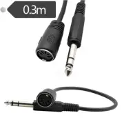 Din 5 Pin Female Jack to 6.35mm 1/4" Male Plug Socket Stereo Audio AMP Cable 1ft