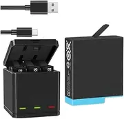 Probty Compatible for GoPro Hero 8 Hero 7 Hero8 Black Battery Or Triple Charger Compatible for GoPro Hero 8 Camera Battery Full Decode(1BatteryWithCharger)