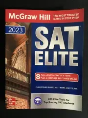 McGraw Hill SAT ELITE 2023 by Christopher Black & Mark Anestis Test Prep UNUSED