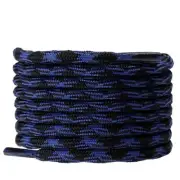 3Pair Wave Blue Black Hiking Work Boot Shoe Laces for 5 6 7 8 9 eyelet Stay Tied