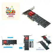 Dual NVMe PCIe Adapter, M.2 NVMe SSD to PCI-e 3.1 x8/x16 Card Support M.2 M K...
