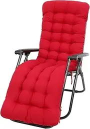 SAEHAEYEE Sun Lounger Cushion Rocking Chair Cushion Garden with Backrest Ties Replacement Thick Patio Lounger Cushions Folding Memory Foam Pad Recliner for Travel Holiday Garden Indoor Outdoor (Red)