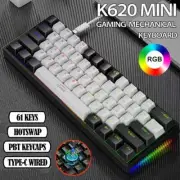Mini Gaming Mechanical Keyboard 61 Keys RGB Hotswap Wired Keyboard PBT Keycaps