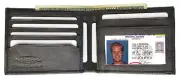 Black Men's Bifold Thin Genuine Leather Wallet ID Credit Card Front Pocket New